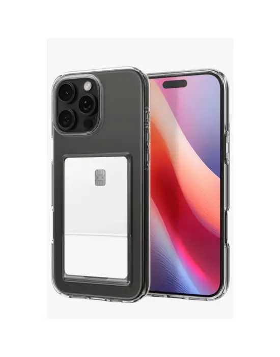 Apple İphone 16 Pro Max Kılıf Kart Şeffaf Silikon - Şeffaf