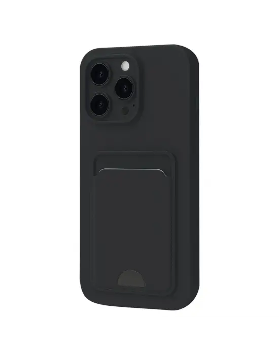 Apple İphone 16 Pro Max Kılıf Kelvin Kartvizitli Silikon - Siyah