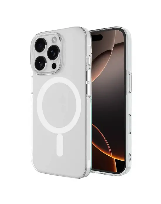 Apple İphone 16 Pro Max Kılıf Magneticsafe Şeffaf Silikon - Şeffaf