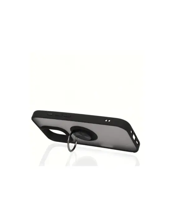 Apple İphone 16 Pro Max Kılıf Montreal Yüzüklü Silikon Kapak - Siyah