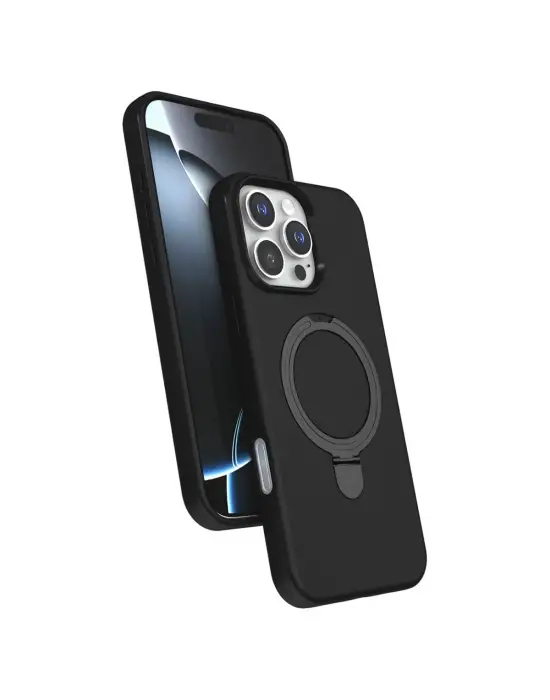 Apple İphone 16 Pro Regal Magsafe Standlı Kapak - Siyah
