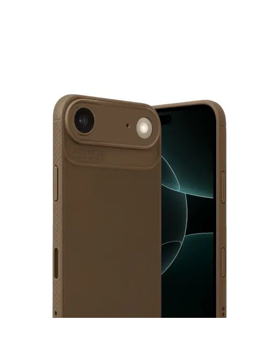 Apple İphone 17 Air Auto Focus Karbon Kapak - Kahverengi