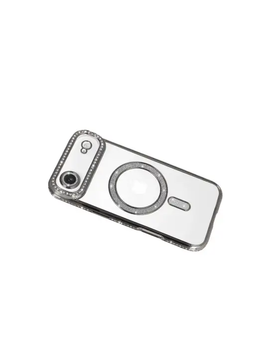 Apple İphone 17 Air Joke Simli Magneticsafe Kılıf - Gümüş