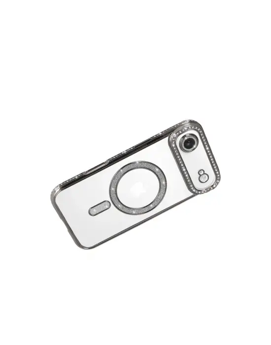 Apple İphone 17 Air Joke Simli Magneticsafe Kılıf - Gümüş