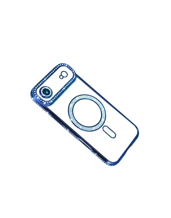 Apple İphone 17 Air Joke Simli Magneticsafe Kılıf - Mavi
