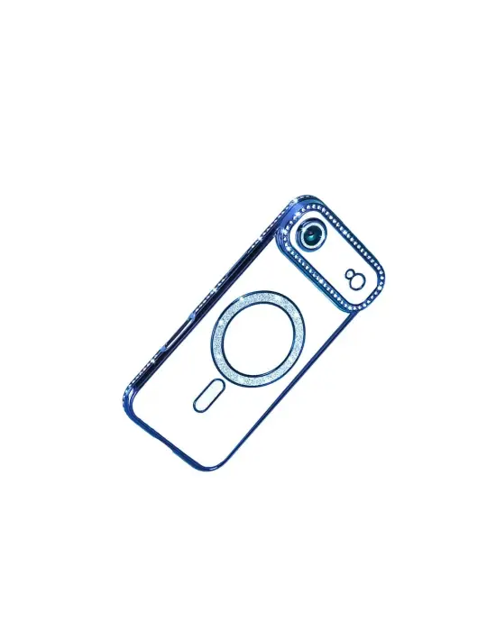 Apple İphone 17 Air Joke Simli Magneticsafe Kılıf - Mavi