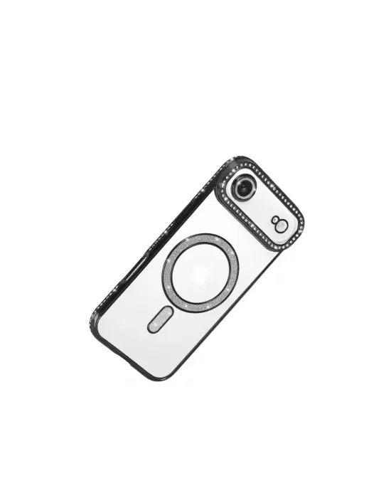 Apple İphone 17 Air Joke Simli Magneticsafe Kılıf - Siyah