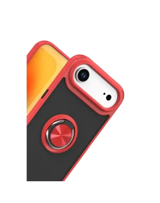 Apple İphone 17 Air Montreal Yüzüklü Silikon Kapak - Kırmızı