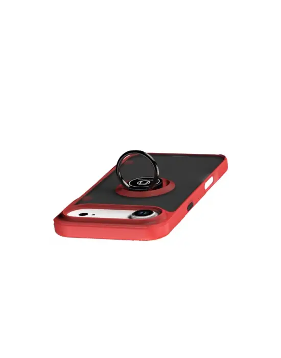 Apple İphone 17 Air Montreal Yüzüklü Silikon Kapak - Kırmızı
