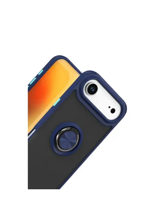 Apple İphone 17 Air Montreal Yüzüklü Silikon Kapak - Lacivert