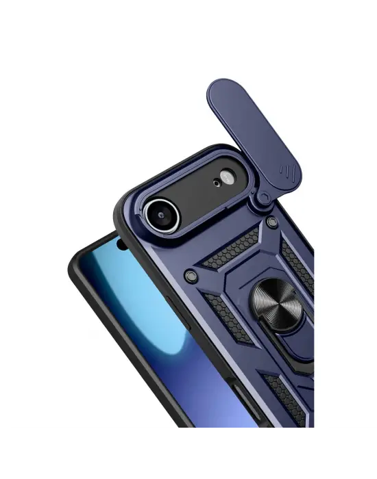 Apple İphone 17 Air Pars Lens Yüzüklü Silikon - Lacivert
