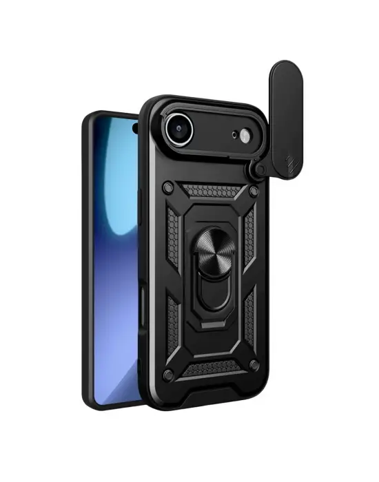 Apple İphone 17 Air Pars Lens Yüzüklü Silikon - Siyah