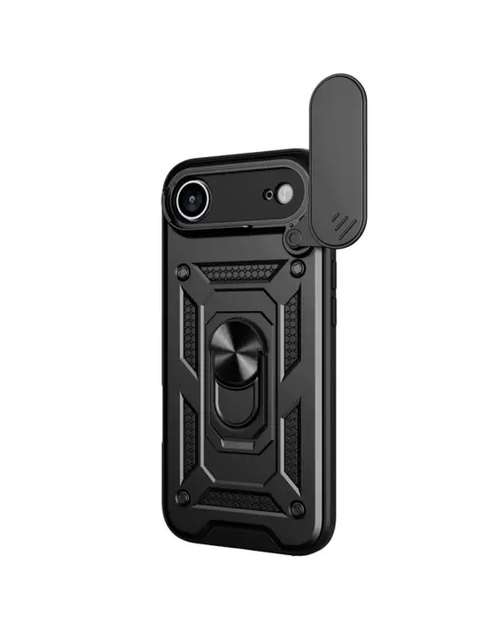 Apple İphone 17 Air Pars Lens Yüzüklü Silikon - Siyah
