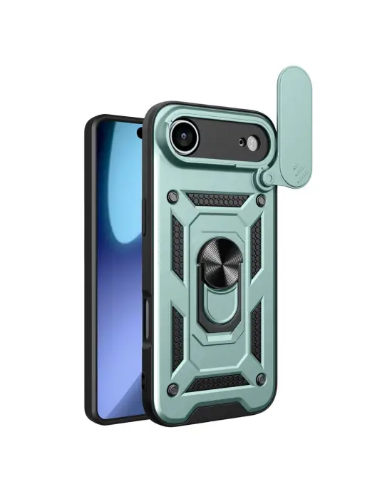 Apple İphone 17 Air Pars Lens Yüzüklü Silikon - Yeşil
