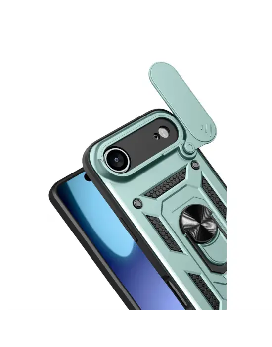 Apple İphone 17 Air Pars Lens Yüzüklü Silikon - Yeşil