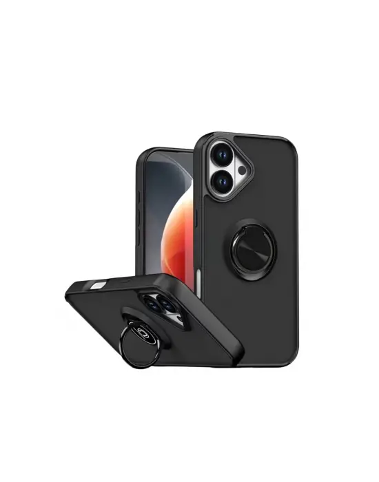 Apple İphone 17 Montreal Yüzüklü Silikon Kapak - Siyah