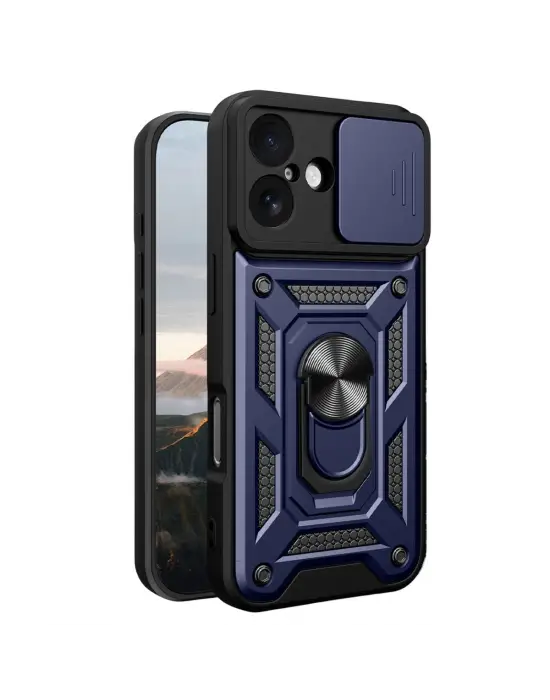 Apple İphone 17 Pars Lens Yüzüklü Silikon - Lacivert
