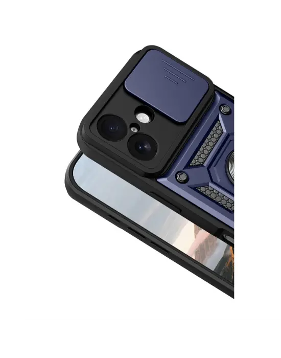 Apple İphone 17 Pars Lens Yüzüklü Silikon - Lacivert