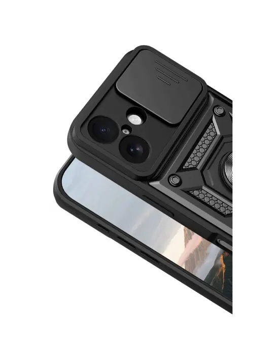 Apple İphone 17 Pars Lens Yüzüklü Silikon - Siyah