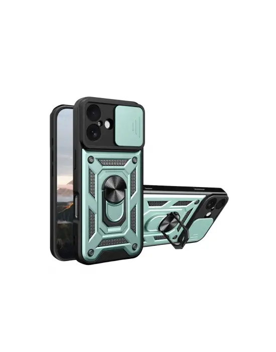 Apple İphone 17 Pars Lens Yüzüklü Silikon - Yeşil
