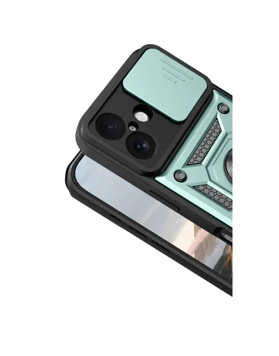 Apple İphone 17 Pars Lens Yüzüklü Silikon - Yeşil