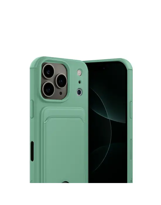 Apple İphone 17 Pro Kelvin Kartvizitli Silikon - Açık Yeşil