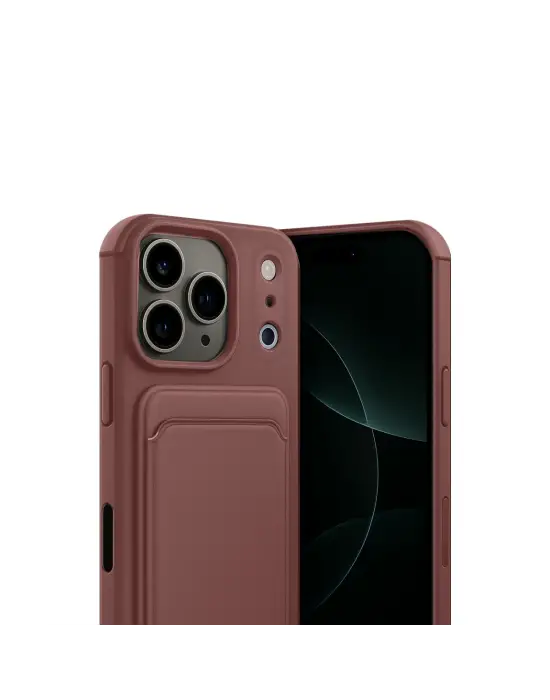 Apple İphone 17 Pro Kelvin Kartvizitli Silikon - Bordo