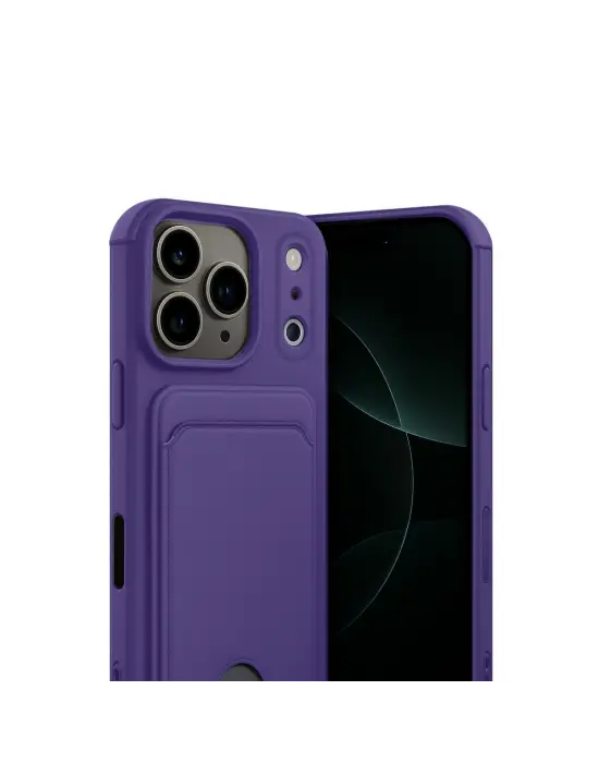 Apple İphone 17 Pro Kelvin Kartvizitli Silikon - Derin Mor