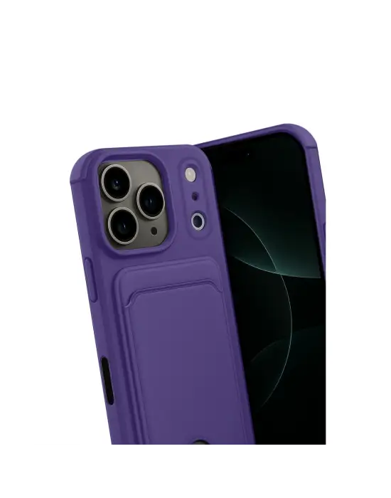 Apple İphone 17 Pro Kelvin Kartvizitli Silikon - Derin Mor