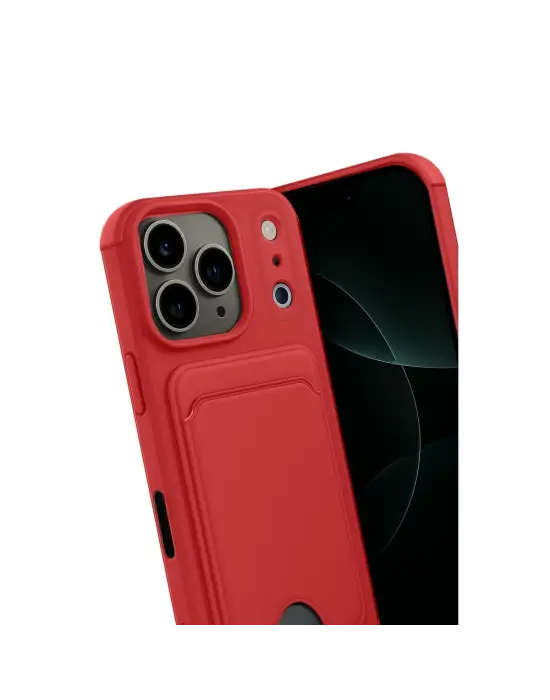 Apple İphone 17 Pro Kelvin Kartvizitli Silikon - Kırmızı