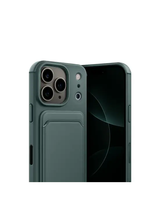 Apple İphone 17 Pro Kelvin Kartvizitli Silikon - Koyu Yeşil