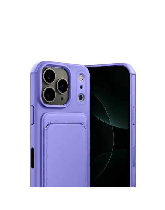 Apple İphone 17 Pro Kelvin Kartvizitli Silikon - Lila