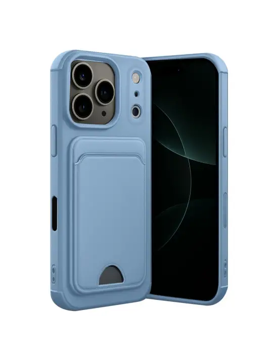Apple İphone 17 Pro Kelvin Kartvizitli Silikon - Mavi