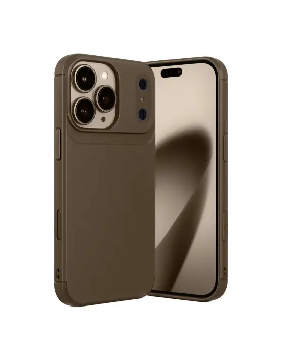 Apple İphone 17 Pro Max Auto Focus Karbon Kapak - Kahverengi