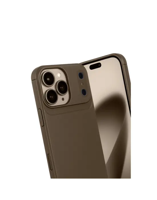 Apple İphone 17 Pro Max Auto Focus Karbon Kapak - Kahverengi