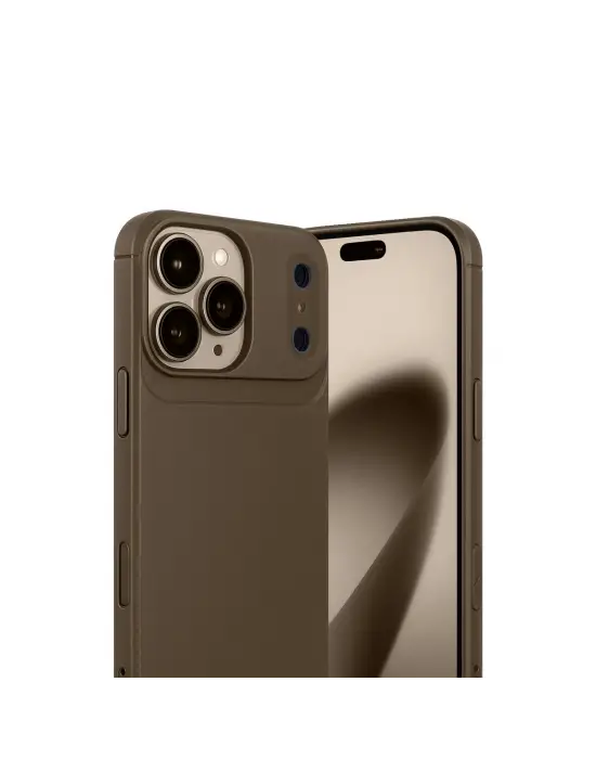Apple İphone 17 Pro Max Auto Focus Karbon Kapak - Kahverengi