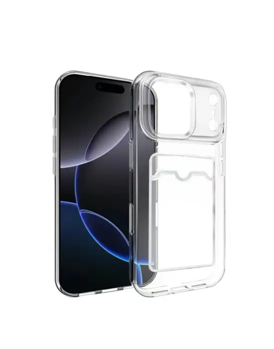 Apple İphone 17 Pro Max Kart Şeffaf Silikon - Şeffaf