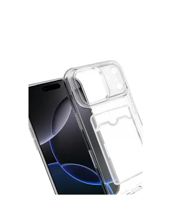 Apple İphone 17 Pro Max Kart Şeffaf Silikon - Şeffaf