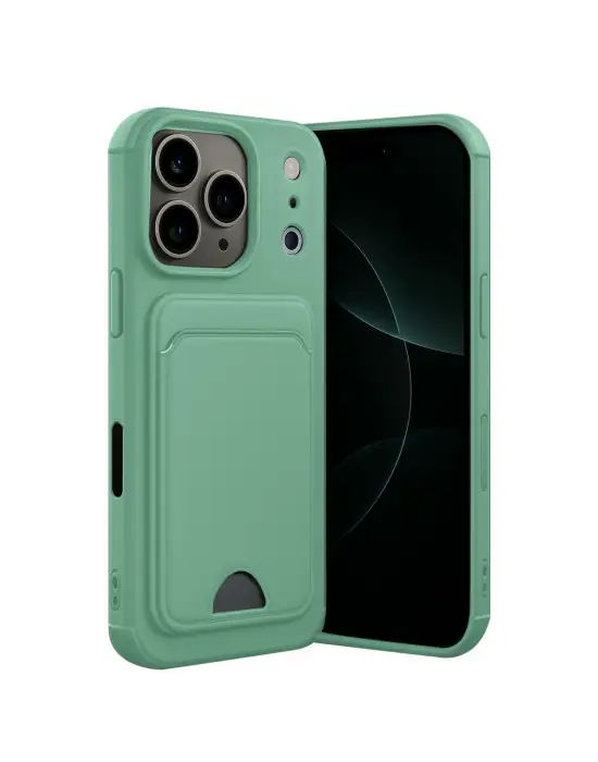 Apple İphone 17 Pro Max Kelvin Kartvizitli Silikon - Açık Yeşil