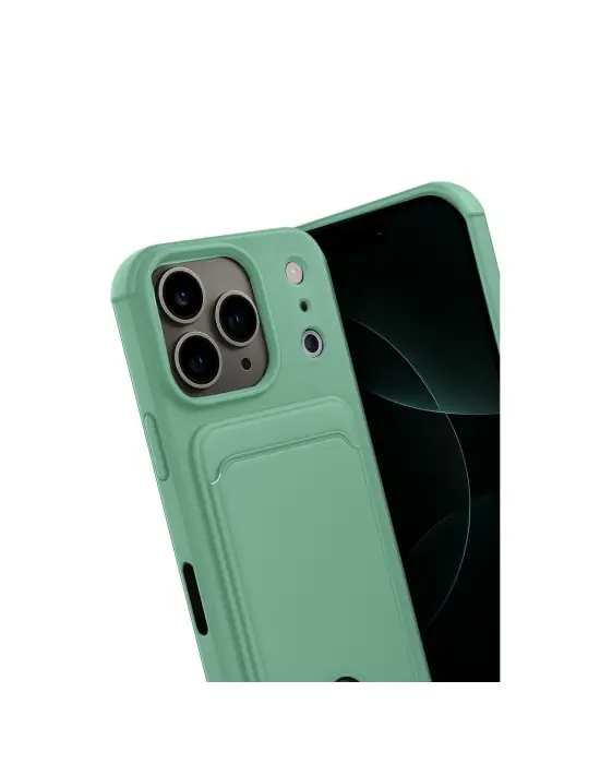 Apple İphone 17 Pro Max Kelvin Kartvizitli Silikon - Açık Yeşil