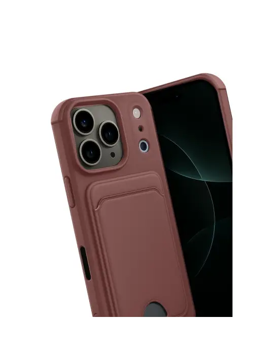 Apple İphone 17 Pro Max Kelvin Kartvizitli Silikon - Bordo