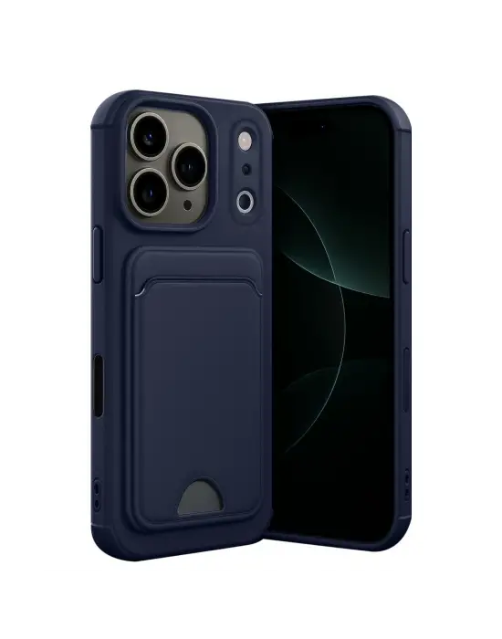 Apple İphone 17 Pro Max Kelvin Kartvizitli Silikon - Lacivert