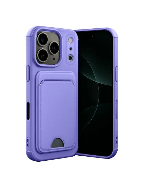 Apple İphone 17 Pro Max Kelvin Kartvizitli Silikon - Lila