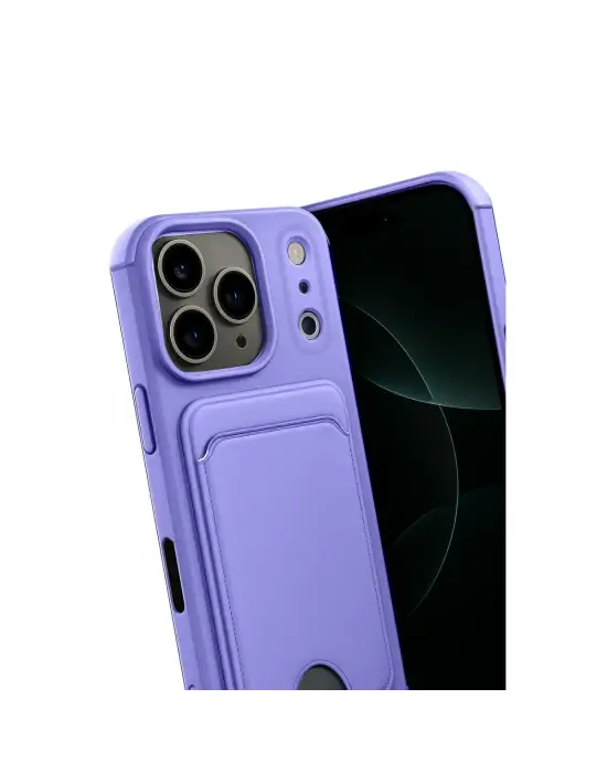Apple İphone 17 Pro Max Kelvin Kartvizitli Silikon - Lila