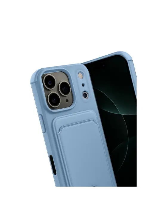 Apple İphone 17 Pro Max Kelvin Kartvizitli Silikon - Mavi