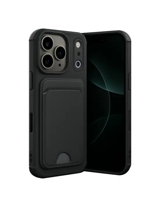 Apple İphone 17 Pro Max Kelvin Kartvizitli Silikon - Siyah