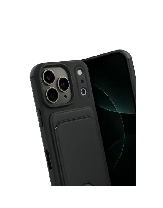 Apple İphone 17 Pro Max Kelvin Kartvizitli Silikon - Siyah