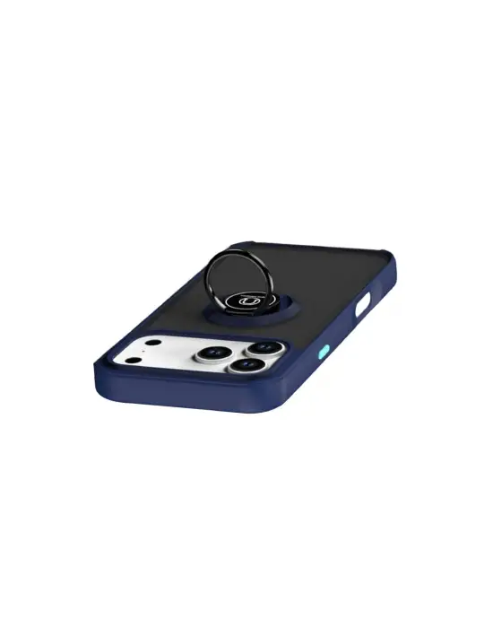 Apple İphone 17 Pro Max Montreal Yüzüklü Silikon Kapak - Lacivert