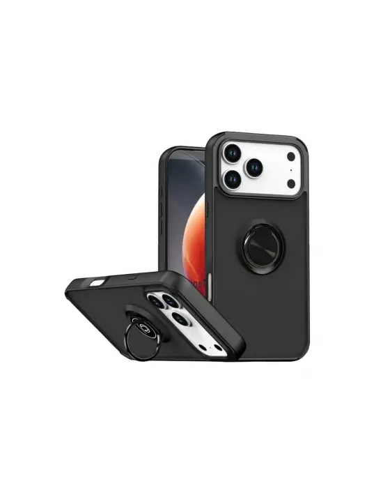 Apple İphone 17 Pro Max Montreal Yüzüklü Silikon Kapak - Siyah
