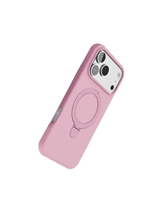 Apple İphone 17 Pro Max Regal Magsafe Standlı Kapak - Açık Pembe